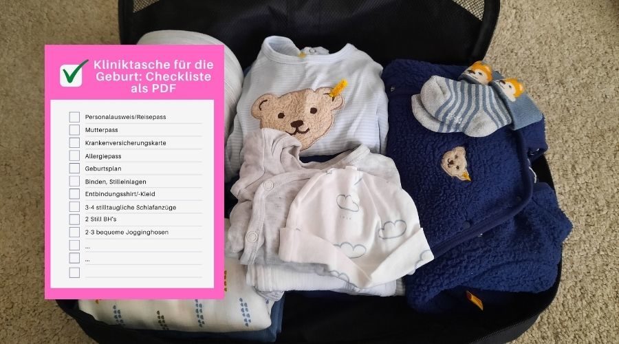 Kliniktasche für die Geburt: Checkliste als PDF